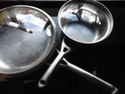 Calphalon Stainless 12" #1392 Saute Skillet Frying Pan & 87022 2.5 Pot Lids Used. Price: $100.00.