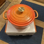 New Creuset 20CM 2.75 Qt Flamme Doree 100TH Anniversary With Crucible Knob. Price: $379.00.