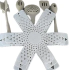 Thyme & Table 9-PIECE Set 5 Silicone Utensils 4 Felt Protectors Taupe New. Price: $32.00.