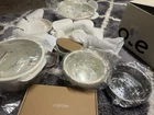 Carote 10-PIECE White Nonstick Aluminum Pan Set W/ Lids & Steamer Insert New. Price: $60.00.
