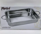 Parini Stainless Steel Lasagna Pan 14" X 10" 2" W/ Double Handles Nib New. Price: $27.18.