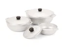 Imusa 3PC Caldero Set Cast Aluminum 1.5/2.5/5.2 Qt Cooking Pots W/ Lids 18/22/28 New. Price: $36.97.
