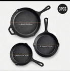 Premium Cast Iron Skillet 3PC Set 6 /8/10IN Heavy Duty Seasoned Pan Cookware New. Price: $22.75.