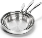 Michelangelo 18/10 Stainless Steel Frying Set, 8" 9.5" 11" Cooking Pans, New. Price: $158.20.