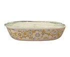 Corningware P-10-B 10IN Square Casserole Dish Glass Floral Handles W/lid Used. Price: $15.99.