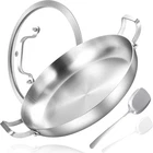 Inqibee Paella Pan With Lid Tri-ply Stainless Steel,induction Compatible,dishwas New. Price: $39.99.