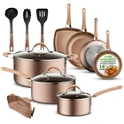 Nutrichef 14-PIECE Pots And Pans Set Non Stick Induction Cookware Pfas-free New. Price: $196.25.