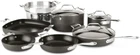 All-clad H911SA64 Essentials Nonstick Cookware Set, Gray 10 Piece New. Price: $600.00.