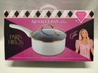Paris Hilton 2 Qt Nonstick Ceramic White W/ Gold Trim Sauce Pan With Glass Lid New. Price: $14.99.