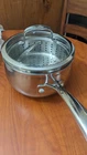 Belgique Stainless Steel 3QT Sauce Pan With Streamer And Glass Lid Cover Vintage Used. Price: $39.87.