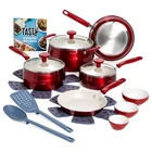 Tasty 16PC Pots And Pans Set Ceramic Nonstick Cookware Dishwasher Safe Stack New. Price: $59.39.