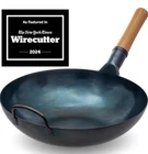 Yosukata 13.5 Blue Carbon Steel Wok Pan Pre-seasoned Flat Bottom Compatib New. Price: $83.00.
