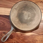 Wagner Sidney -0- Cast Iron Skillet #7, Hr, 1057, Mm "o", Nickel Plated, C1924 Used. Price: $110.00.