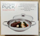 New Wolfgang Puck 9.5" Covered Saut Pan 18/10 Stainless Steel Tri-ply All Cook. Price: $13.99.