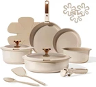 Carote 18PCS Ceramic Cookware Set With Detachable Handle, Piece, Bronze New. Price: $175.56.