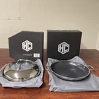 Hexclad Hybrid Nonstick 14" Inch Frying Pan With Tempered Glass Lid New. Price: $114.99.