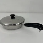 Revere Ware 9" Skillet Frying Pan Stainless Steel No Lid Heavy Durable For Cooks Used. Price: $19.99.