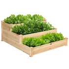Costway 3 Tier Elevated Wooden Vegetable Garden Bed - Color: Natural New. Price: $168.09.