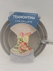 Tramontina 3-PIECE Tri-ply Clad Ceramic Nonstick Skillet Set 8", 10", 12" Stainl New. Price: $50.00.