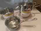 New -cuisinart Chefs Classic Stainless Steel 7 Pc Saucepan Set W/steamer Insert. Price: $175.00.