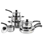 Chandler Stainless Steel Cookware SET,13-PIECE Pots Pans With Tempered Glass New. Price: $129.99.