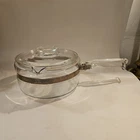 Vintage Pyrex Flameware Sauce Pan With Locking Lid. 6213-B 1/1/2 Quart Used. Price: $33.99.