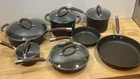 Circulon Premier Professional Hard Anodized Cookware 12 Piece Set Pots Pans Lids Used. Price: $130.00.