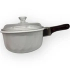 Vtg Arcoflam France White Ceramic 1 Quart Cooking Pot With Lid Removeable Handle Used. Price: $34.95.