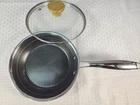 Tibbicc 8 Inch Hybrid Non Stick Frying Pan 12" W/glass Lid, Stainless Steel Used. Price: $41.55.