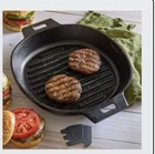 Pampered Chef Cast Iron Grill Pan Skillet & Press Set 12-INCH 100826/100828 New. Price: $85.00.