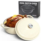 Segretto Cookware Enameled Oval Cast Iron Dutch Oven With Handle, 7 Quarts, B... New. Price: $85.04.