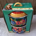 Pioneer Woman Dazzling Dahlias 1 Quart Mini Dutch Ovens 2 Set Brand New. Price: $29.99.