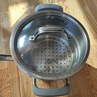 Viking Stainless Steel 2-TIER Steamer Pot With Perforated Insert & Glass Lid Used. Price: $75.00.