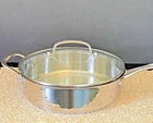 Cuisinart Stainless Saute Skillet Pan W/ Lid Induction Ready 3-QT 73330-24HG Used. Price: $39.00.
