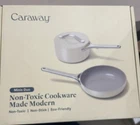 New Caraway Minis Duo Cookware 8 Fry Pan, 1.75 Qt Sauce With Lid. Price: $180.00.