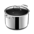 Hexclad Hybrid Nonstick 10-QT Stockpot W/ Tempered Glass Lid, Stay-cool Handle New. Price: $253.30.
