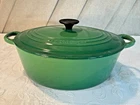Classic Le Creuset Wide Dutch Oven #30 Hard To Find Gradient Green Used. Price: $325.00.
