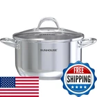 Sunhouse Stainless Steel Stock Pot 7 Quart Heavy-duty Induction Cooking Wi New. Price: $52.74.