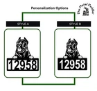 Cane Corso Address - Detailed Dog Design With Custom House Numbers Made New. Price: $68.95.