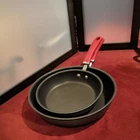 Rachael Ray Nonstick Frying Pan Set 9.5IN & 11.75IN Black/red Electric Gas Used. Price: $28.50.