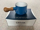 New Dansk Kobenstyle Butter Warmer Teak Handle Cornflower Blue 19OZ.. Price: $86.00.