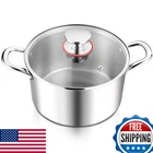 E-far 6 Qt Tri-ply Stainless Steel Stock Pot W/ Glass Lid Induction Ready New. Price: $69.00.