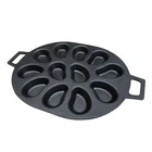 Bayou Classic Cast Iron Shellfish Shaped Oyster Grill Pan For 12 Clams, Black New. Price: $64.99.