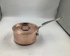 Mauviel M'heritage 150 Polished Copper & Stainless Steel Sauce Pan. 1.2 Qt New. Price: $257.95.