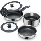 Ciwete 6-PIECE Hybrid Stainless Steel Pots And Pans Set Non Stick New. Price: $60.00.