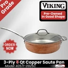 Viking 3-PLY Copper Clad 5 Quart Saute Pan Stainless Professional Grade Used. Price: $169.14.