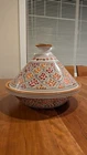 William Sonoma Tagine Terracotta Pot 10.75"D, Hand Painted Bachmara Tunisia New. Price: $100.00.