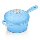 Leonyo Enameled Cast Iron Sauce Pan 1 Qt With Lid Lake Blue Small Dutch Oven For New. Price: $57.47.