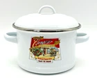 Vintage Campbell Soup Enamel Pot W Lid Gibson 1991 Tomato Kitchen Decor Used. Price: $19.95.