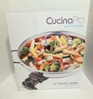 Cucinapro Professional 12" Electric Skillet Stainless Steel Non-stick Glass Lid Used. Price: $55.00.